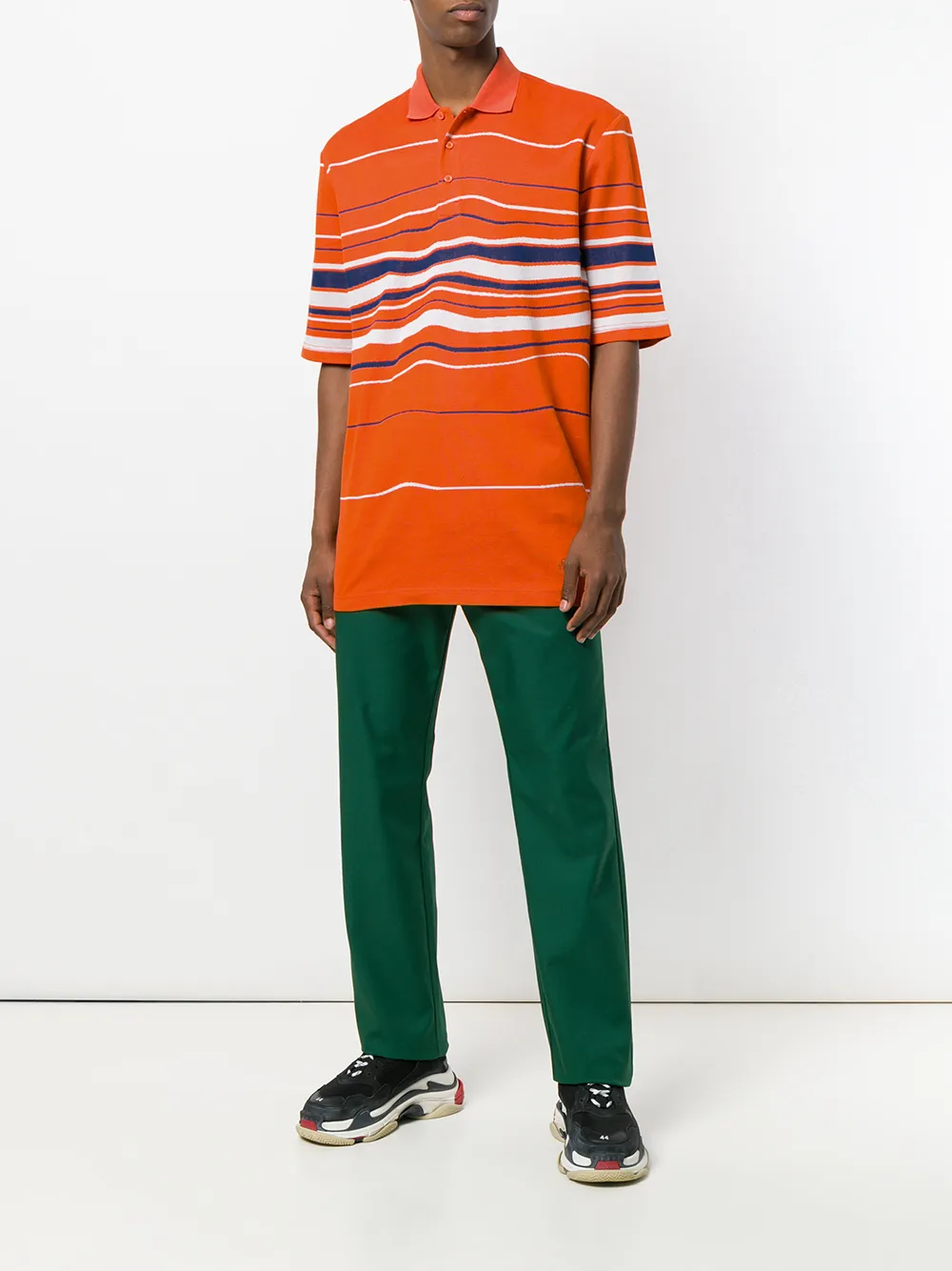 Napa By Martine Rose striped polo shirt - Oranje