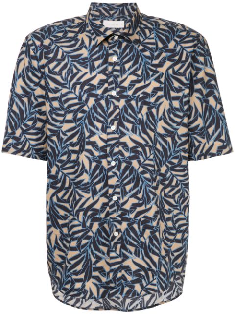 CERRUTI 1881 LEAF PRINT SHORT SLEEVE SHIRT,C3766EO1403212840629