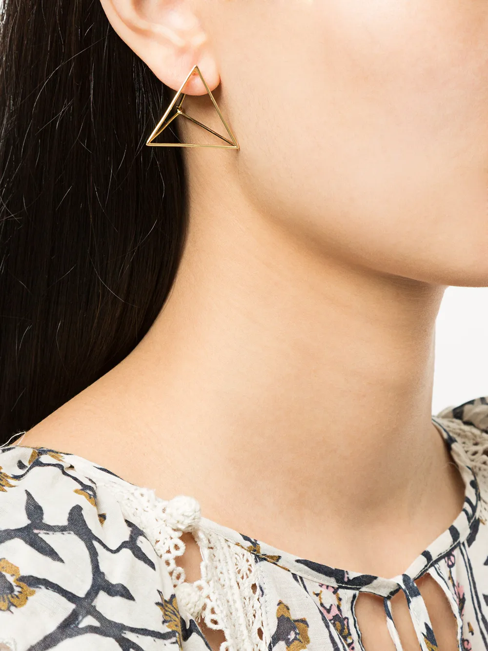 Shop Shihara Triangle Earring 30 In Metallic