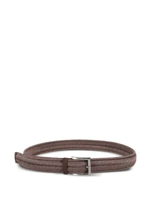 Michael Kors Brown Braided Leather Belt with Embossed Logo Michael Kors Women main image 3