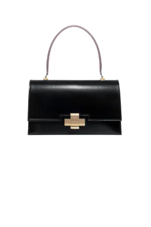 leather top handle Alice bag in black 