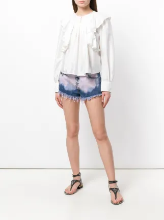 De-Ginger bleached denim shorts展示图