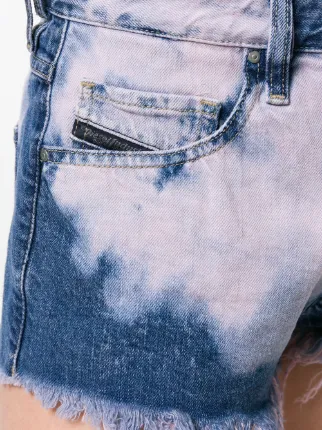 De-Ginger bleached denim shorts展示图