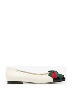 gucci leather ballet flat with bow