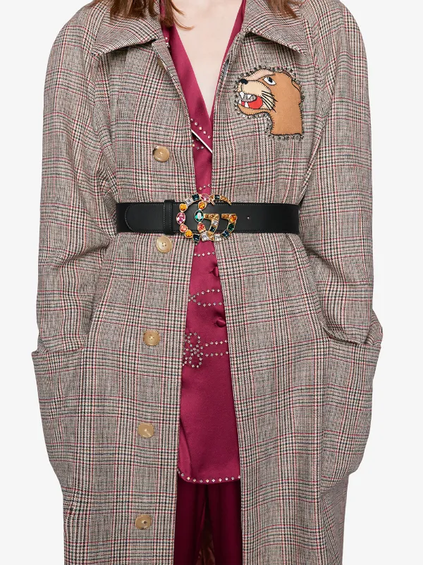 gucci belt with crystal buckle