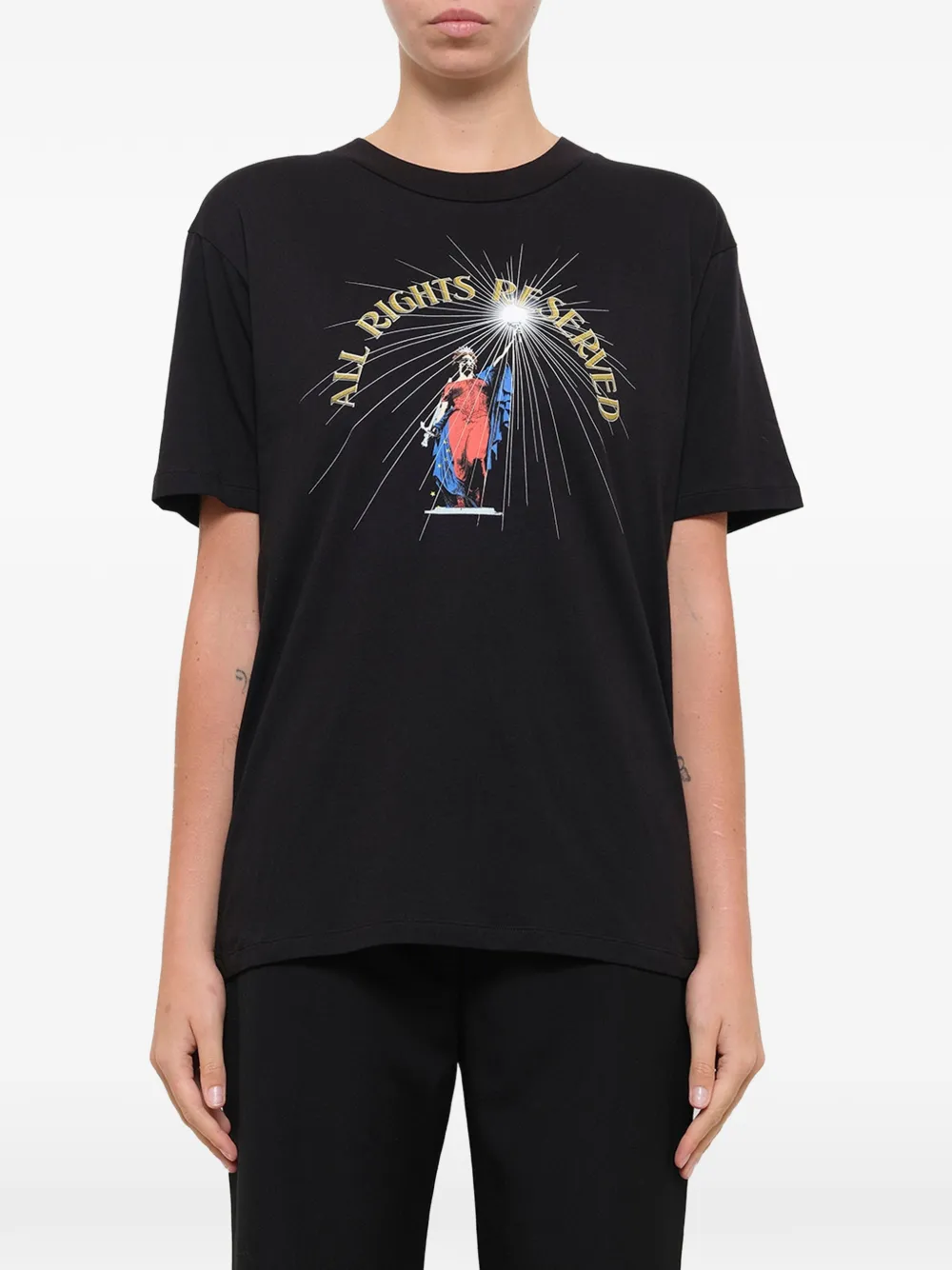 Off-White T-shirt 'All Rights Reserved' - Nero