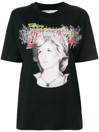 Off White Lady Diana Tribute Print T Shirt Off White Lady Diana Tribute Print T Shirt