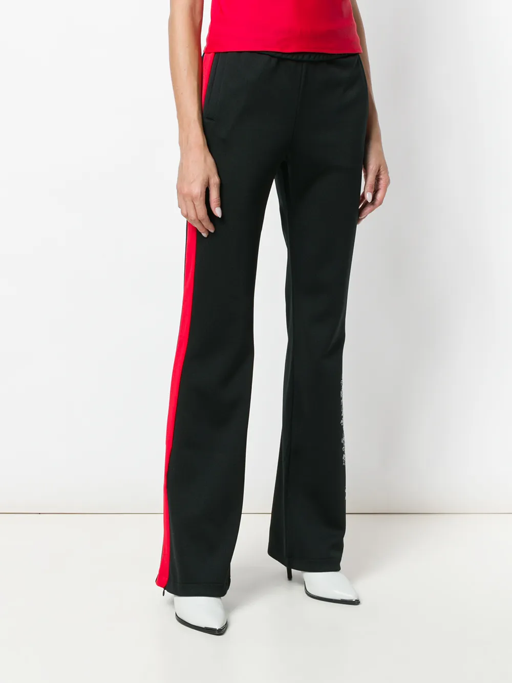 Off-White geborduurde detailbroek Zwart