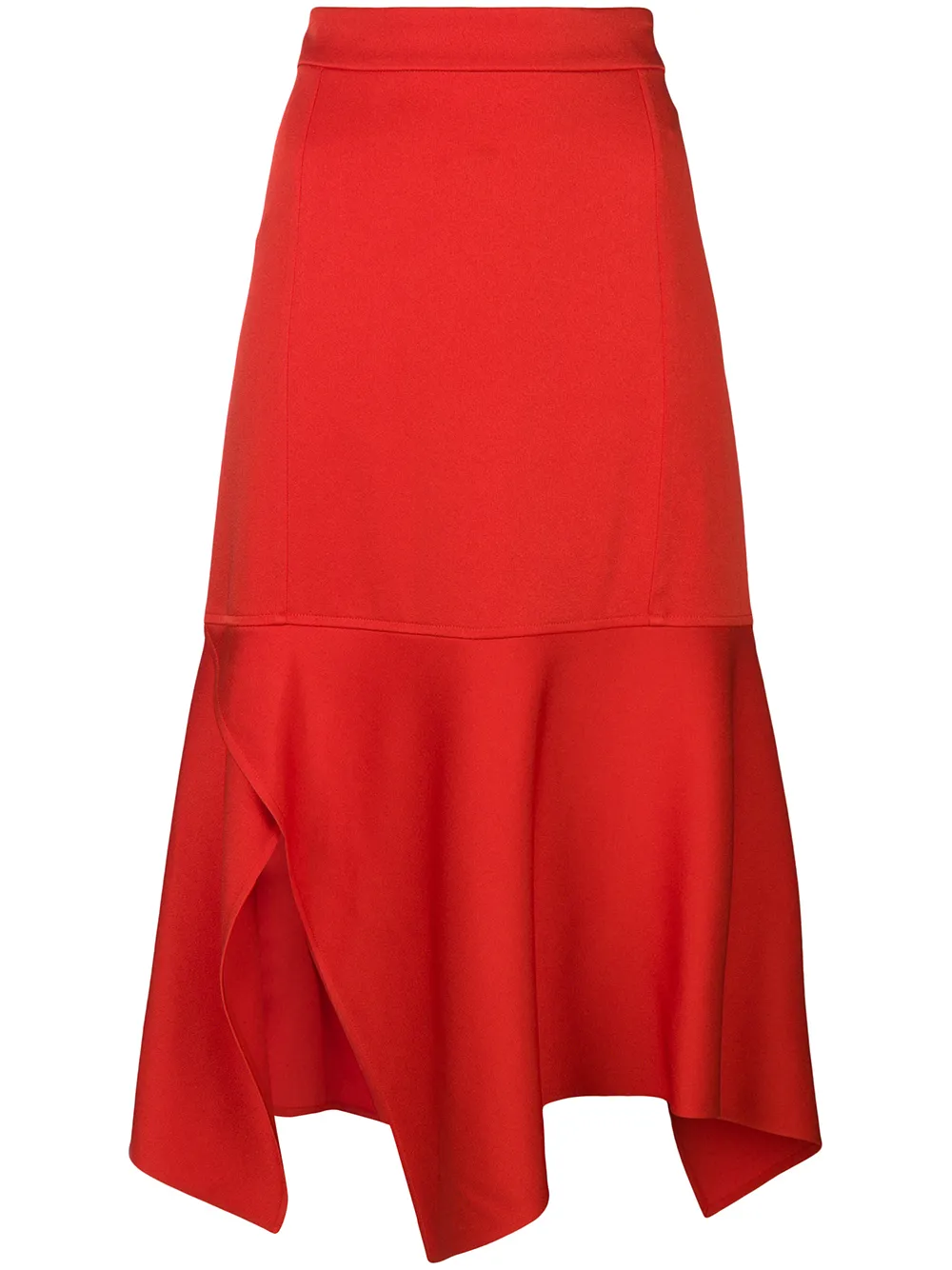 Victoria Beckham asymmetrische midi-rok Rood