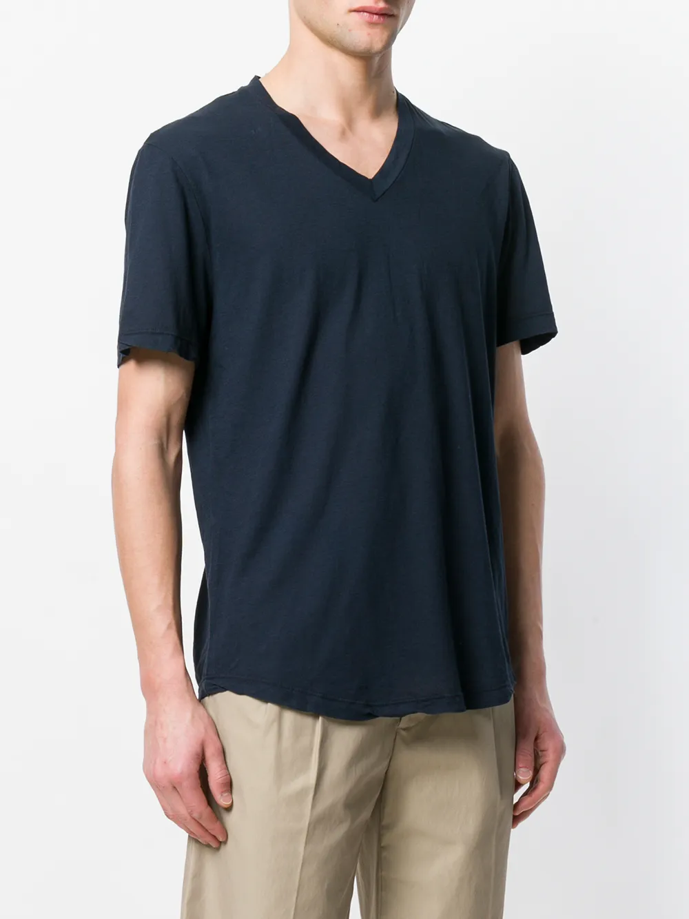 James Perse V-neck T-shirt Blauw