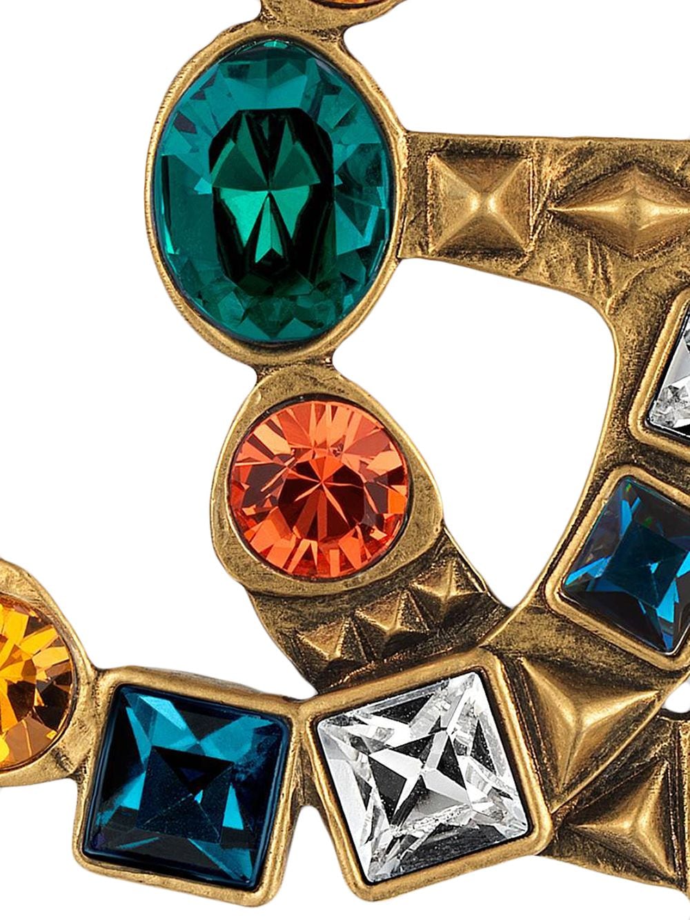 Gucci Double G crystal-embellished Brooch - Farfetch