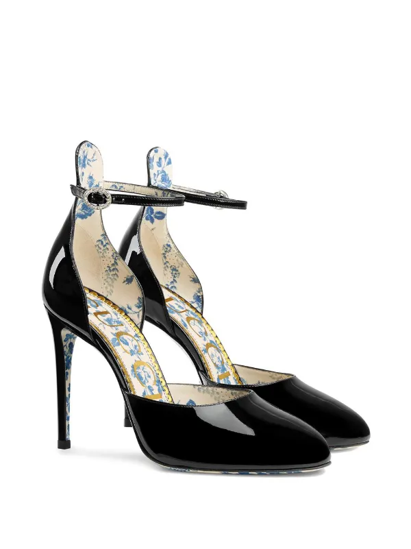 gucci black patent leather pumps