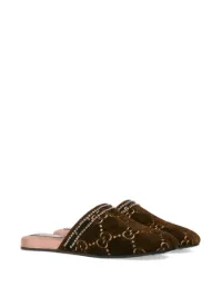 gucci velvet fur slides