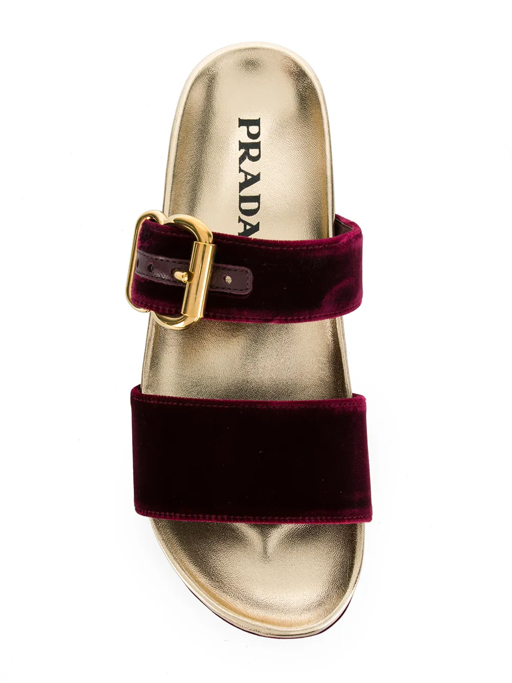Prada sandalias de cuÃ±a con hebilla - Rojo - Prada | Mystilo