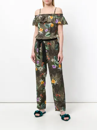 printed off-the-shoulder jumpsuit展示图