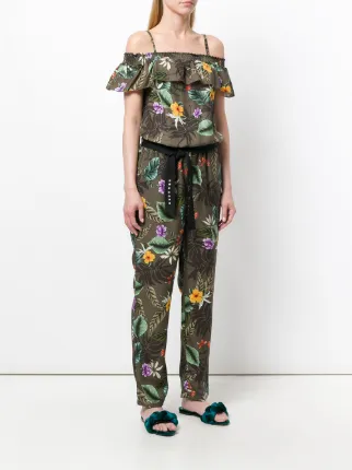 printed off-the-shoulder jumpsuit展示图