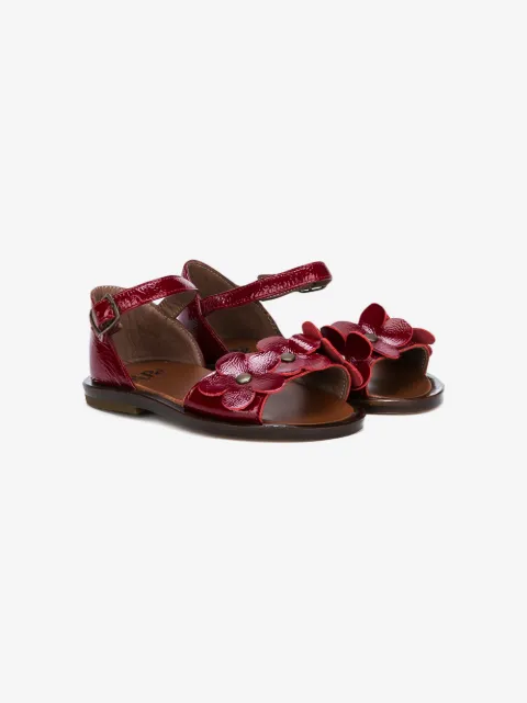 Pèpè flower appliqué open toe sandals