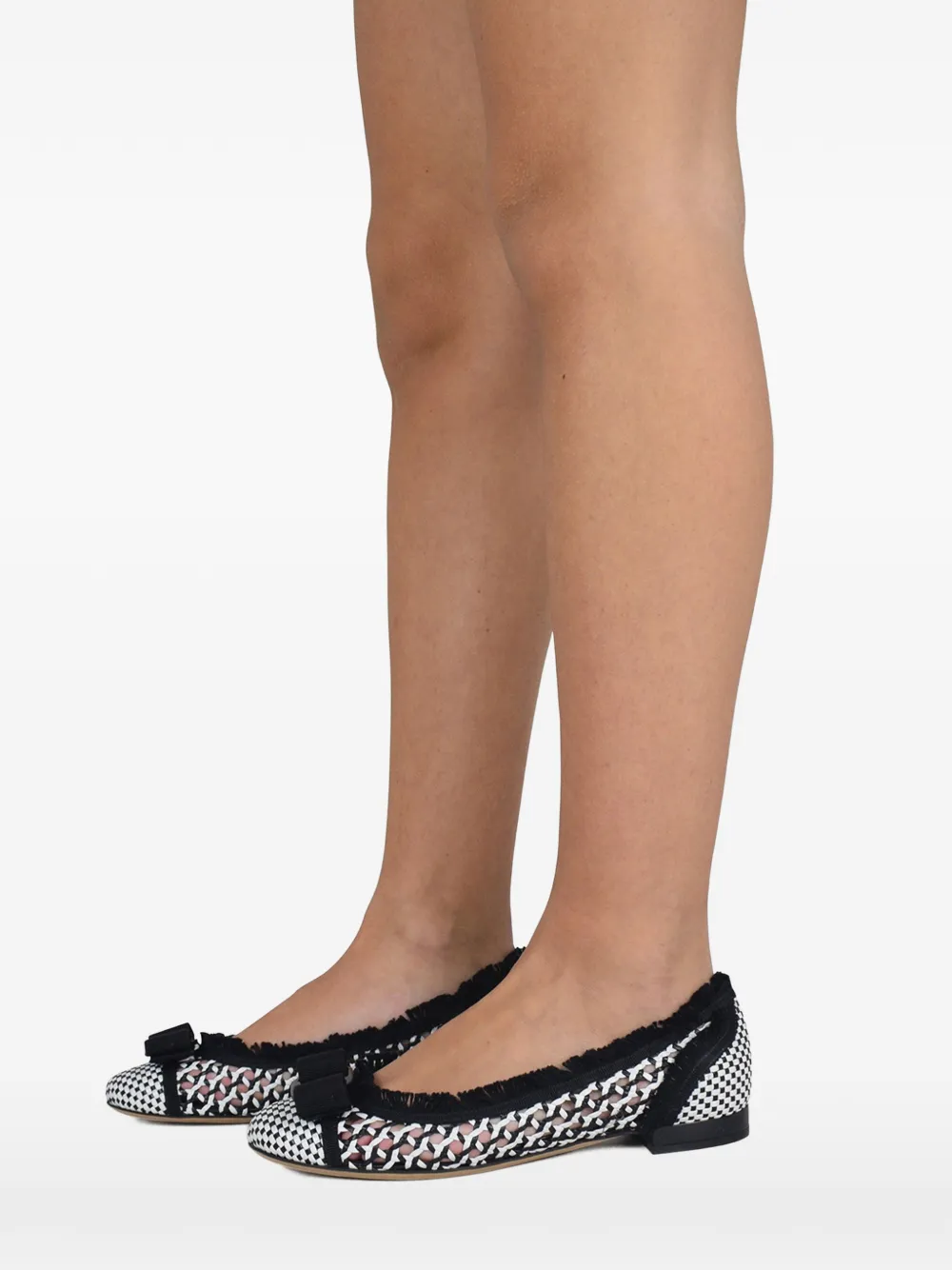 Ferragamo bow top ballerina flats Zwart
