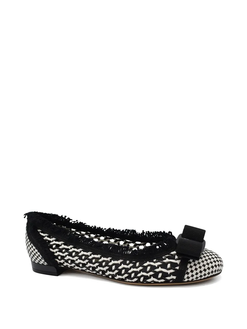 Ferragamo bow top ballerina flats Zwart