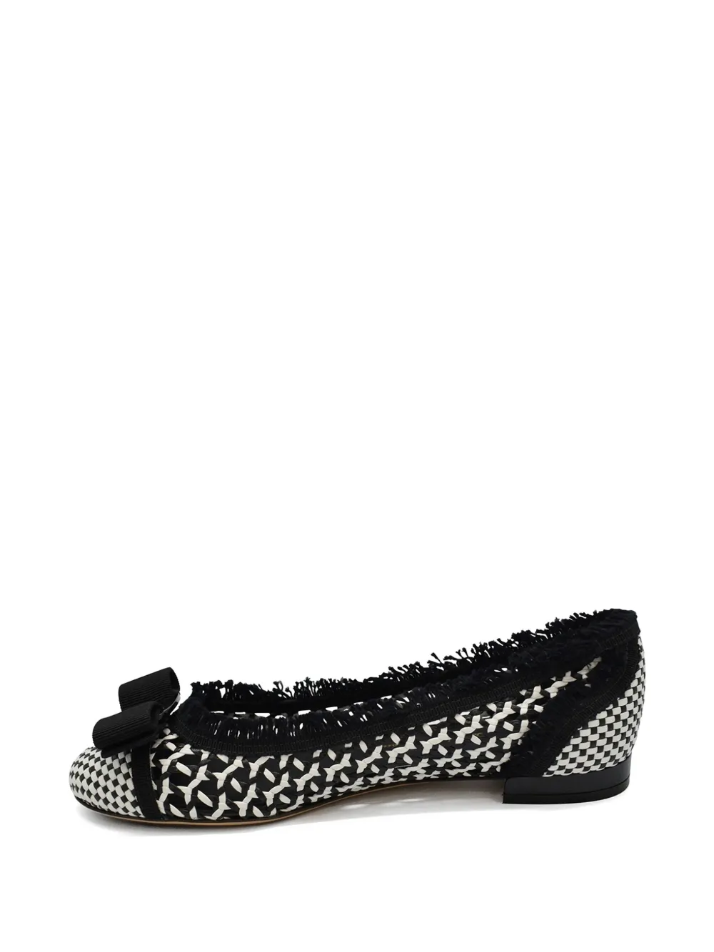 Ferragamo bow top ballerina flats Zwart