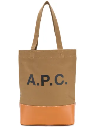 A P C Logo Tote Bag Farfetch A P C Logo Tote Bag