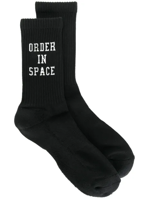 Undercover slogan embroidered socks