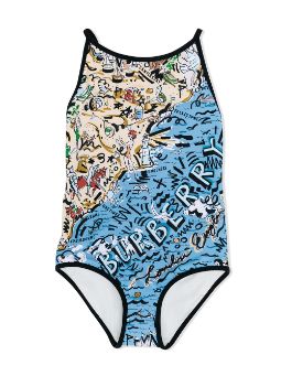 burberry swimsuit kids silver