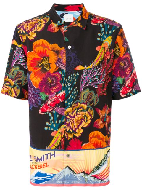 PAUL SMITH FLORAL PRINT SHORTSLEEVED SHIRT,PUXC083SD40P7912857789