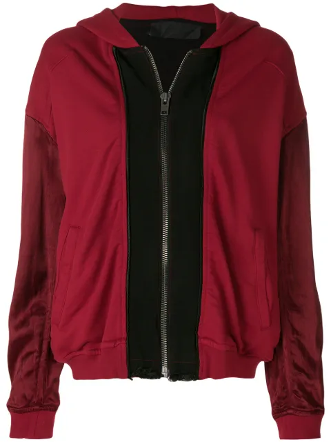 Haider Ackermann Oversized Zip Front Hoodie In Red | ModeSens
