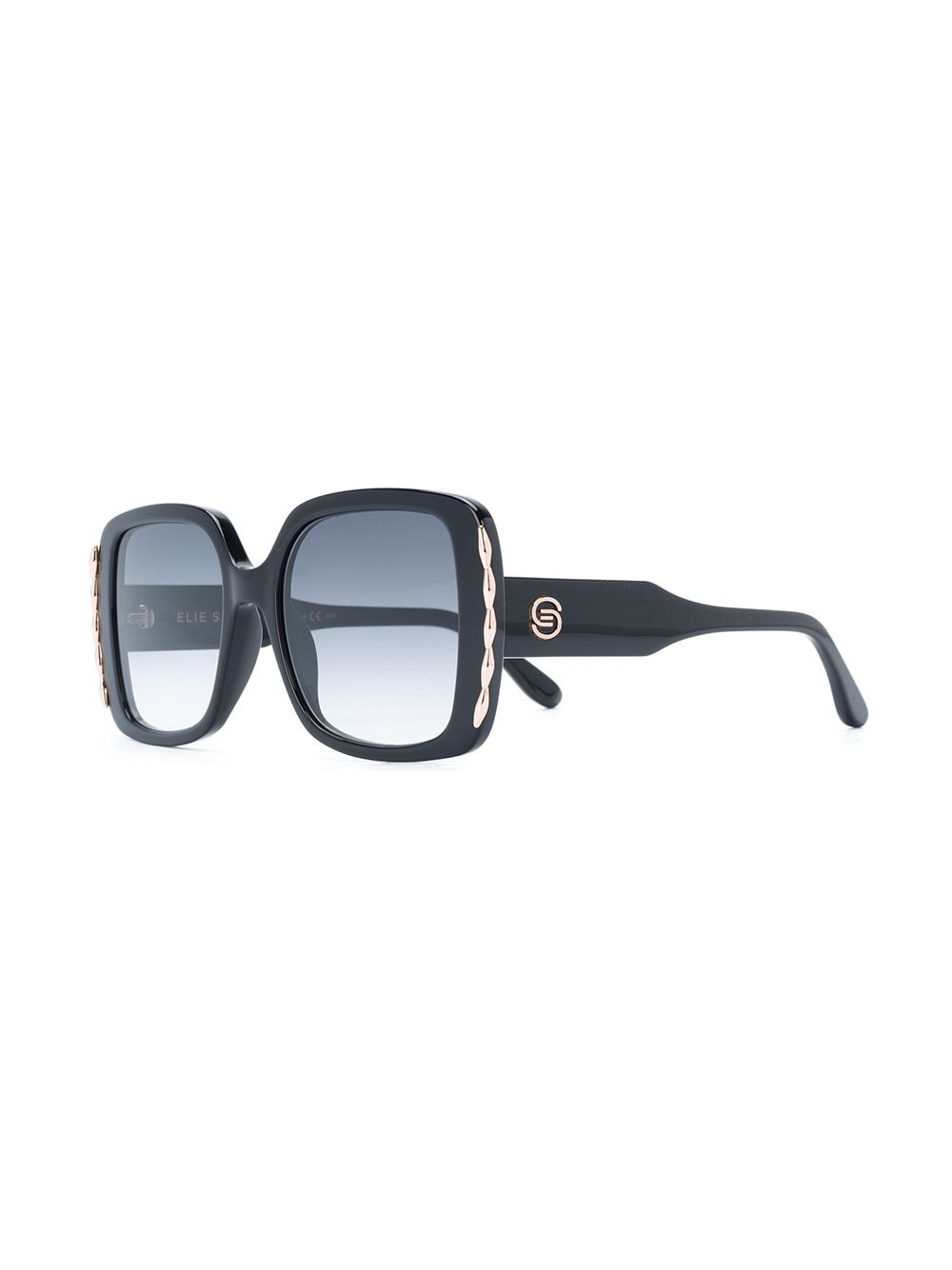 Shop Elie Saab Oversized Square Sunglasses In Black