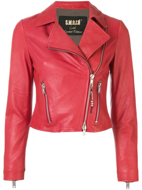 SWORD 6.6.44 S.W.O.R.D 6.6.44 DOUBLE-BREASTED ZIP JACKET - RED,924412858694