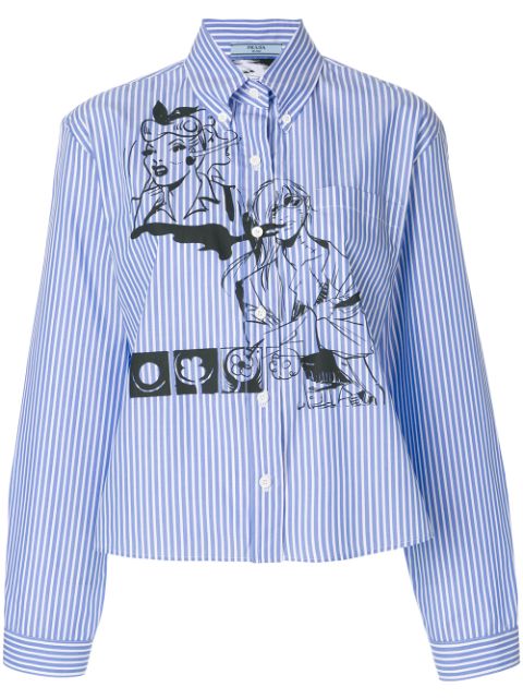 Prada Comic Book Pinstripe Shirt | ModeSens