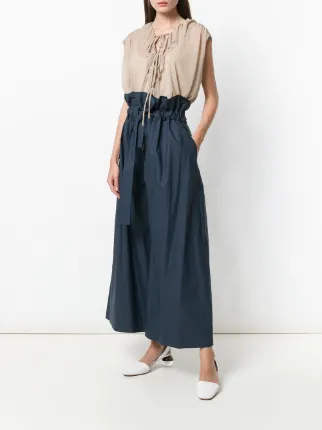 wide-leg belted culottes展示图