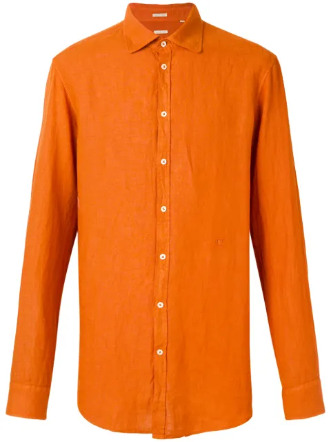 Massimo Alba Round Collar Canary Shirt