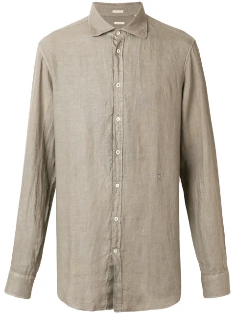 Massimo Alba Round Collar Canary Shirt