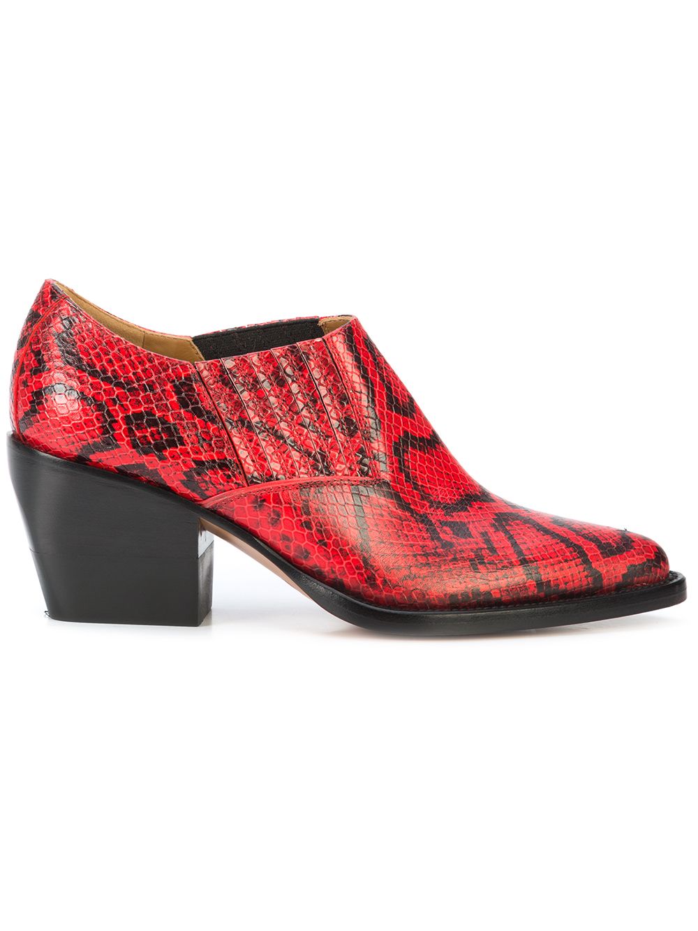 Chloé Rylee Snake-effect Leather Ankle Boots