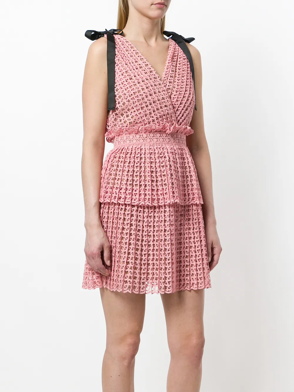 self portrait cutwork mini dress