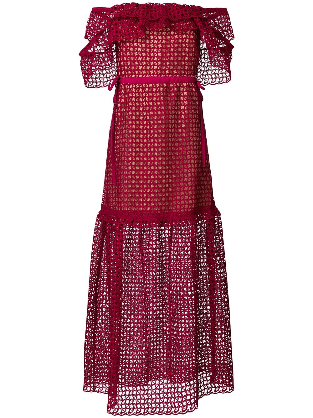 фото Self-portrait ажурное платье с открытыми плечами