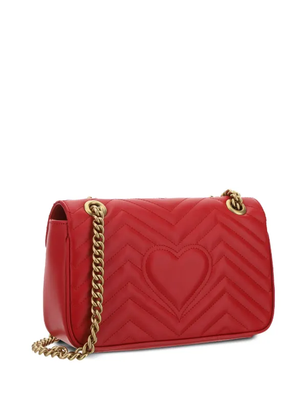 Gucci GG Marmont Small Leather Matelassé Shoulder Bag | Red