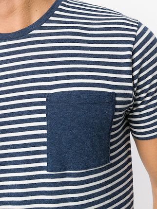 striped chest pocket T-shirt展示图