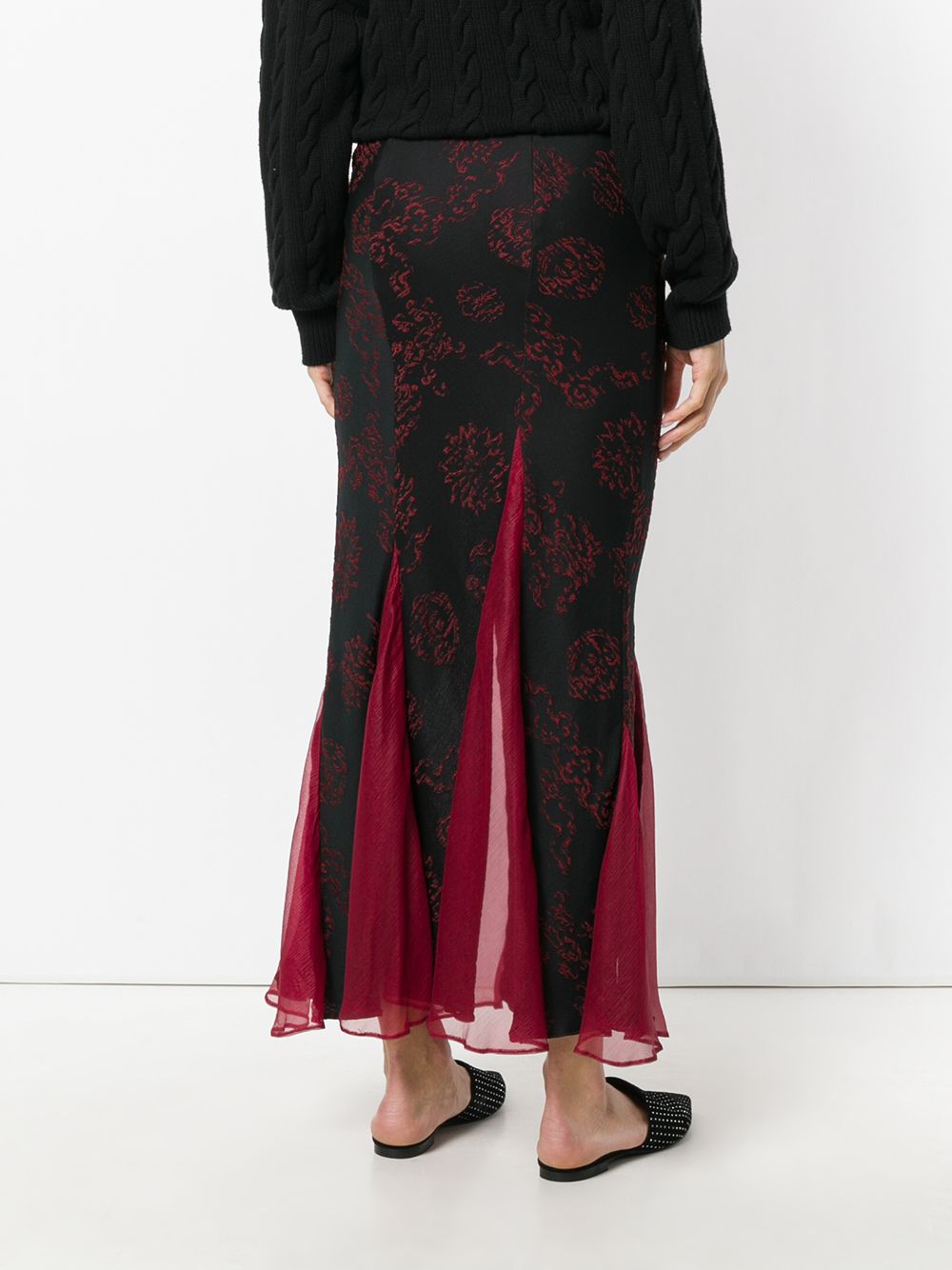 Romeo Gigli Pre-Owned Sheer Panels Long Skirt - Farfetch