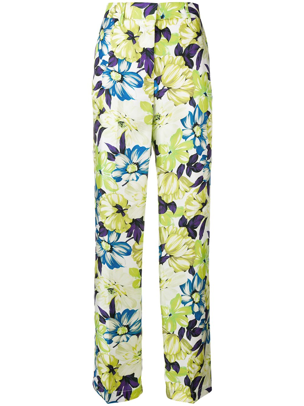 фото Msgm брюки прямого кроя с цветочным рисунком