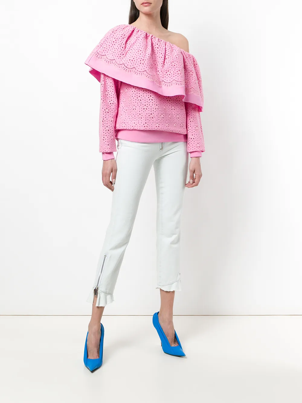 MSGM met eyelet gegolfde mouwloze top - Roze