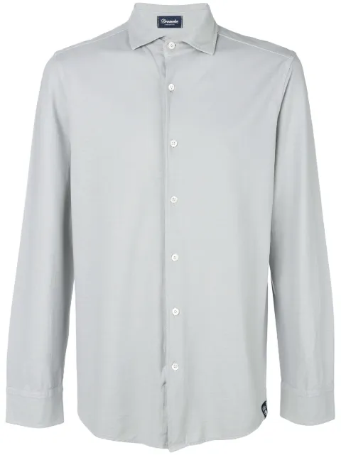 Drumohr Cutaway Collar Shirt In Grey