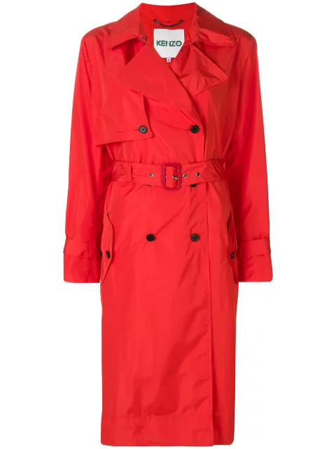 Kenzo Oversized Trench Coat - Red In Red
