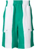 Études Studio striped elasticated waist shorts - White