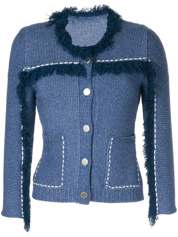 fringe trim cardigan