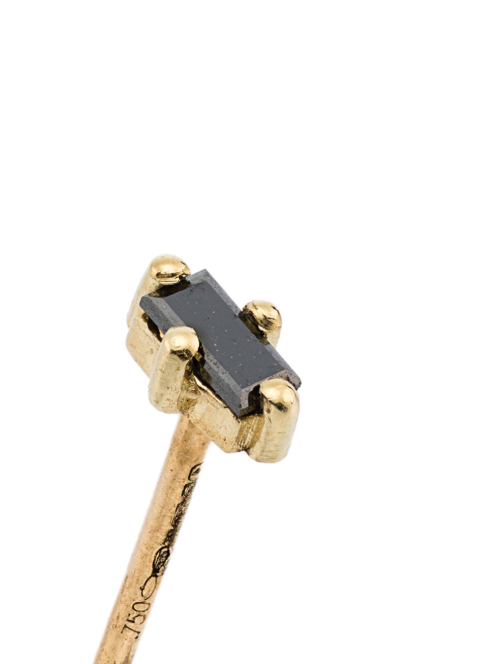 фото Lizzie Mandler Fine Jewelry 18k yellow gold black diamond mini stud earring