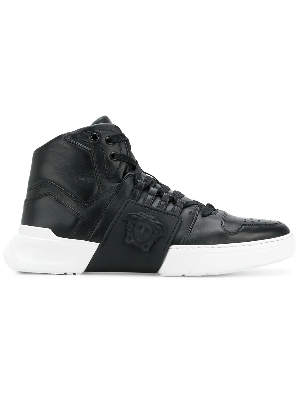 Versace Medusa strap hi-top sneakers Zwart