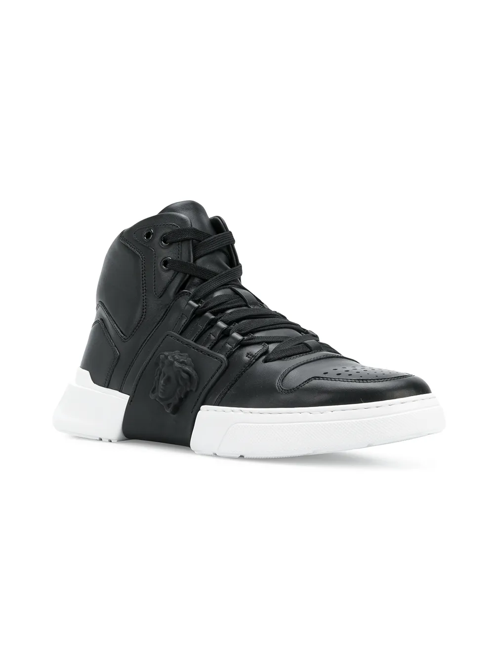 Versace Medusa strap hi-top sneakers Zwart